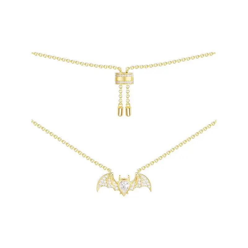 Женское ожерелье из серебра 925 пробы с подвеской летучая мышь|Подвески| |