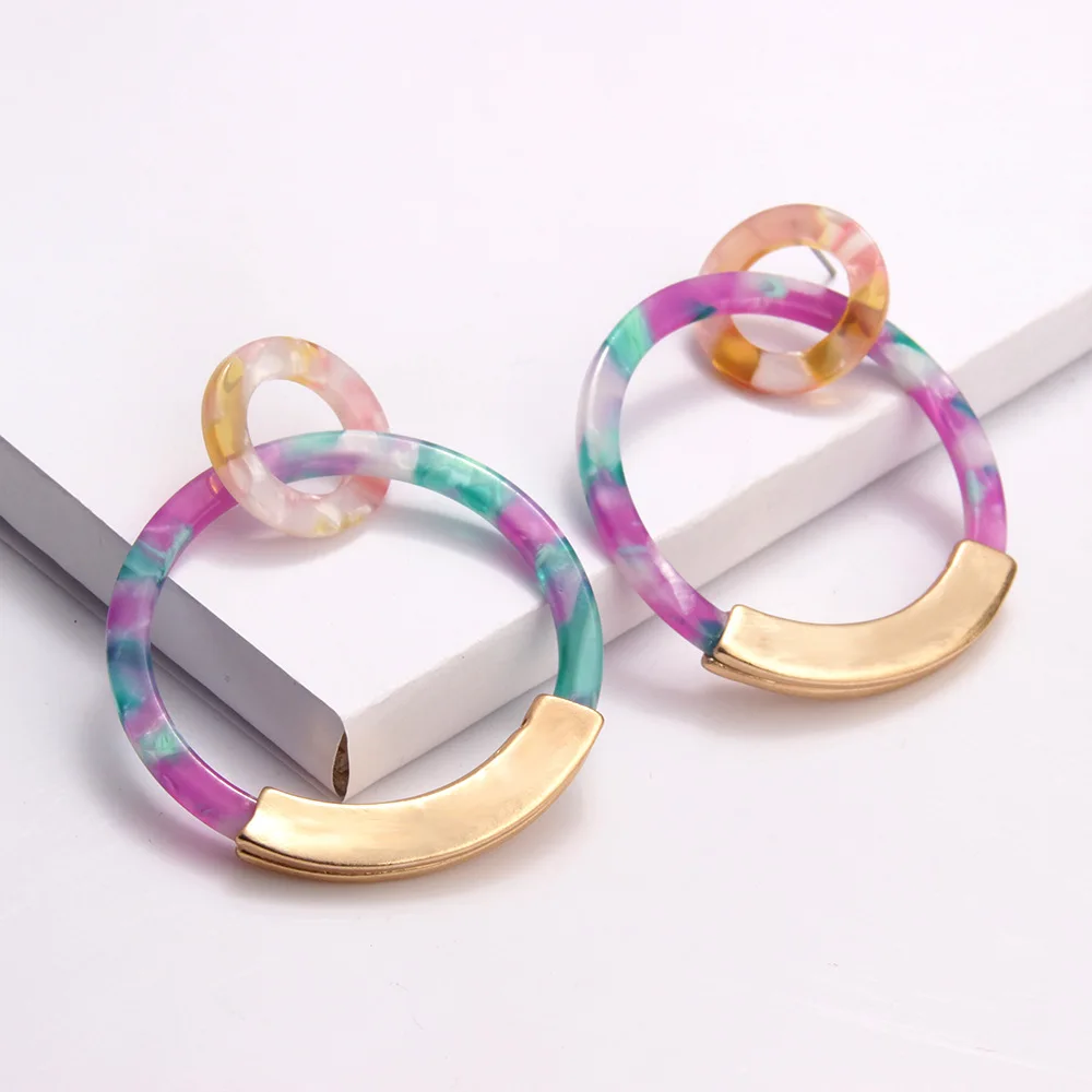 Женские акриловые серьги-подвески в богемном стиле 2020 винтажные металлические