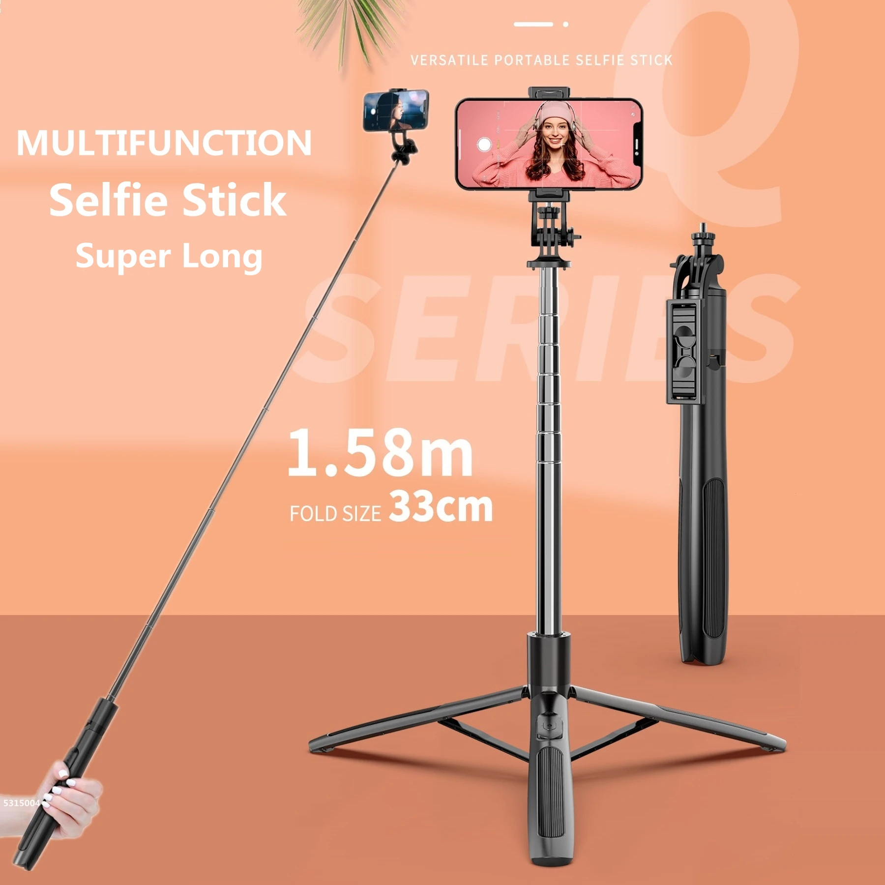 FANGTUOSI 158cm Big Bluetooth Selfie Stick Tripod Foldable Monopod With Fill light For Gopro Action Cameras Smartphones Selfie