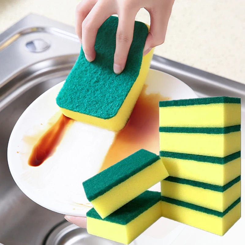 Decontamination Double-sided  Cleaning Dishwashing Sponge Kitchen Nano Clean Rub Pot Rust Focal Stains Sponge Removing Kit