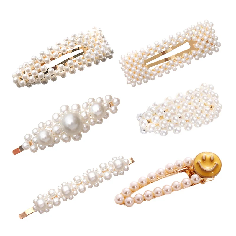 

Pearl Clip Headdress Hairpin Side Clip Girl Top Clip Bangs Hairpin Female Korean Ins Word Clip Simple Internet Celebrity