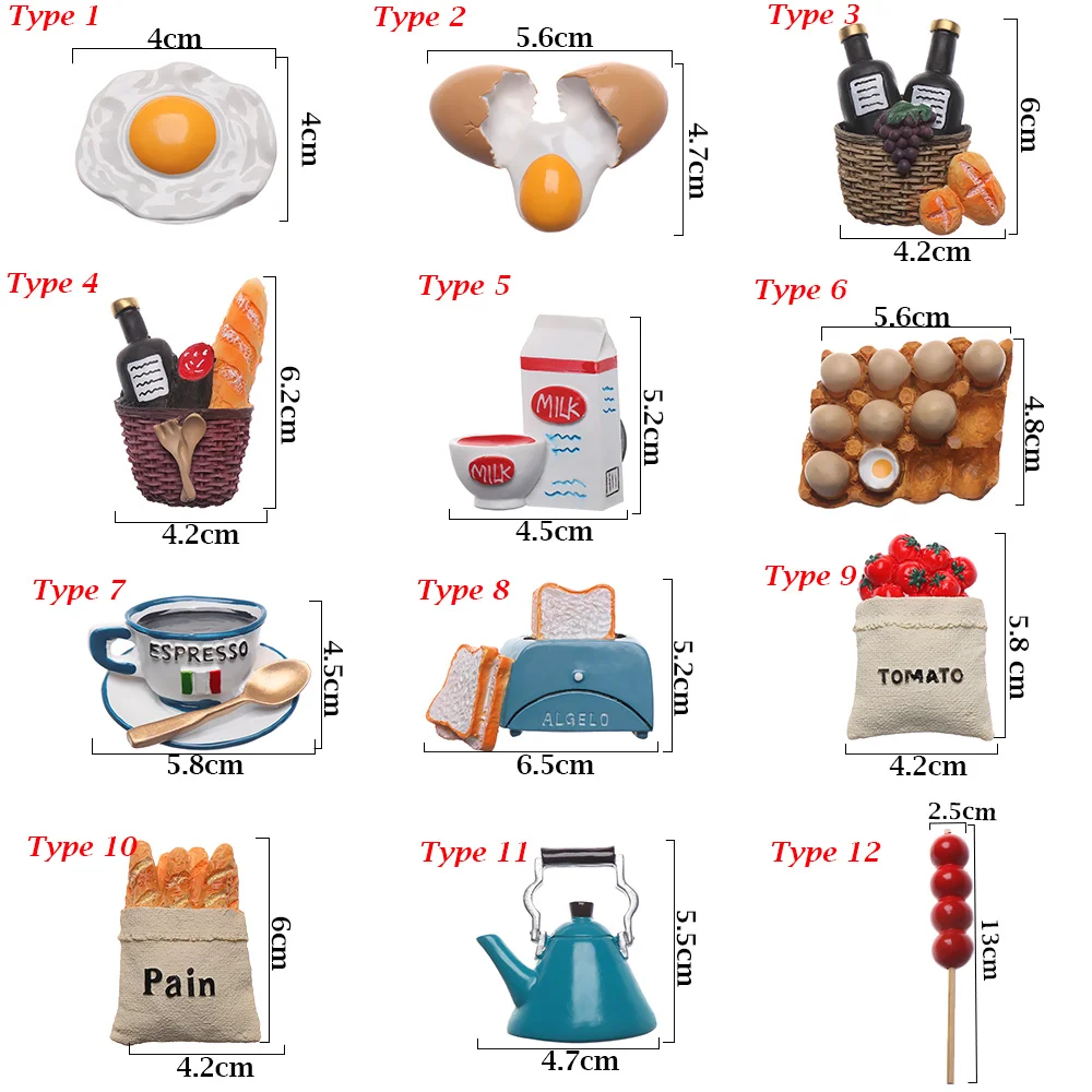 1 шт. 3D смолы магнит на холодильник мультфильм еда Форма яйцо молоко магнитные