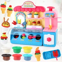 creative 3d color mud ice cream machine shop plasticine ice cream machine mold tool set children diy toys