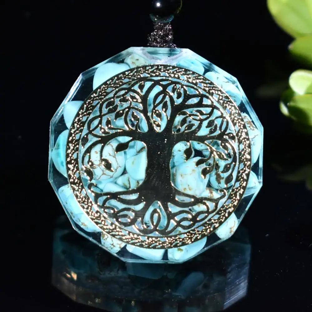 

Tree Of Life Orgonite Necklace Energy Crystal Healing Reiki Chakra Yoga Meditation Orgone Pendant