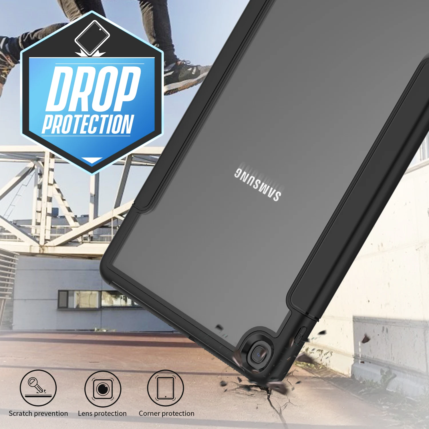 

Прозрачный задний Чехол для Samsung Galaxy Tab A 10,1, чехол, 2019, T510 T515, SM-T515, планшет, умный чехол для Tab A 8, 2019, SM-T295, T290
