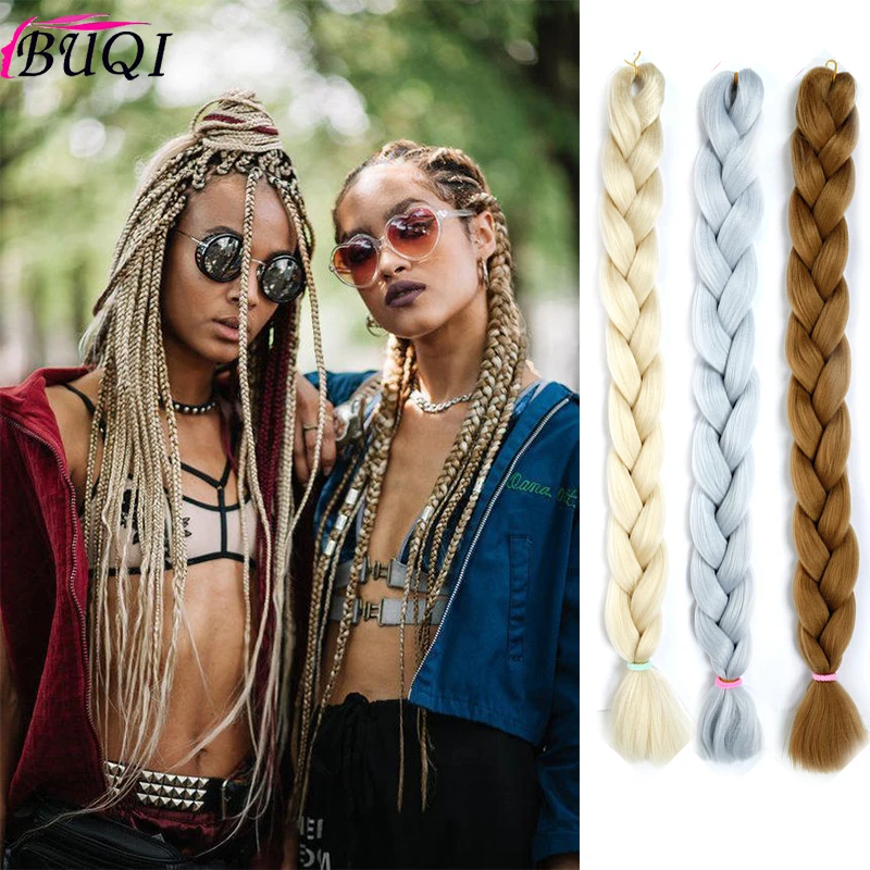 BUQI огромные синтетические накладные волосы на крючке Для женщин плетения