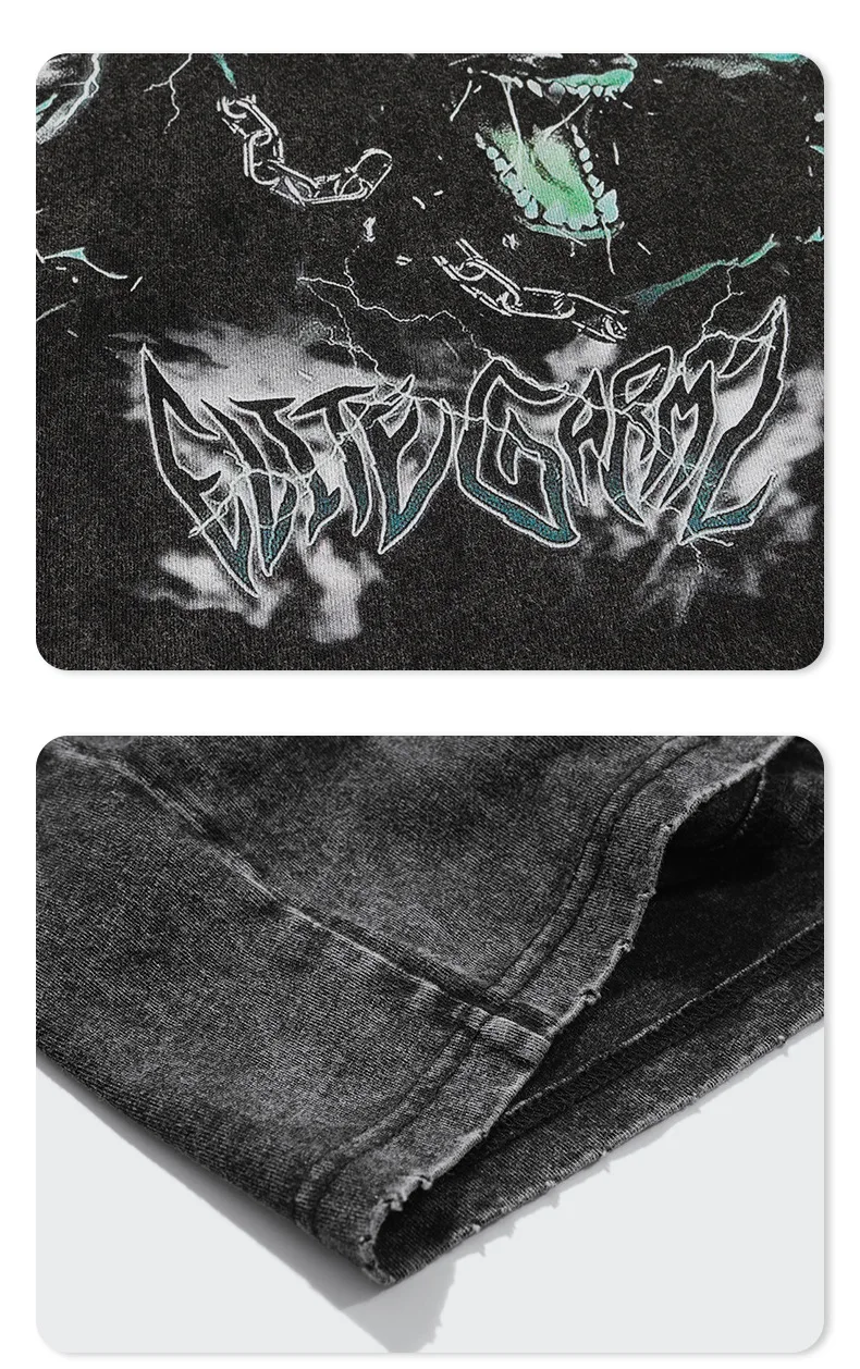 Футболка мужская с графическим принтом волка хлопковая Повседневная тенниска