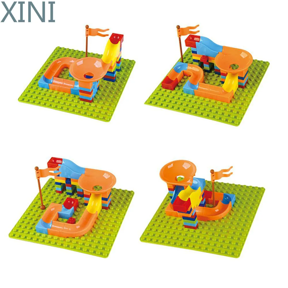

XINI Marble Race Run Block for Kids Big Size Compatible Duploed Building Plastic DIY Assembly Bricks Toys for Children Gifts