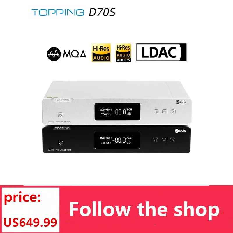Декодер TOPPING D70S MQA 2 * AK4497 поддержка Bluetooth 5 0 32 бит/768K DSD512 ЦАП с высоким разрешением и