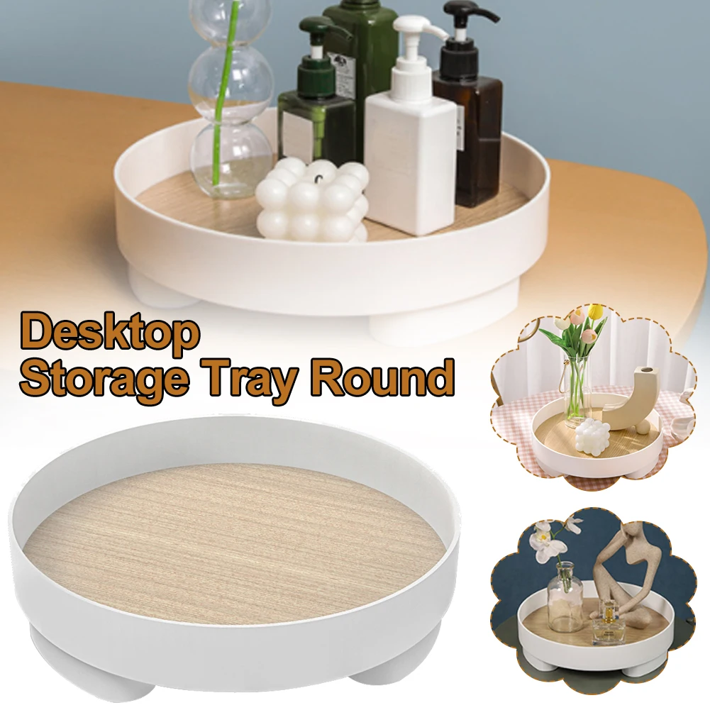 

Tea Food Dishes Drink Platter Jewelry Sundries Tray Desktop Storage Tray Round Serving Tray Kitchen Tableware Tray Home Decor zz