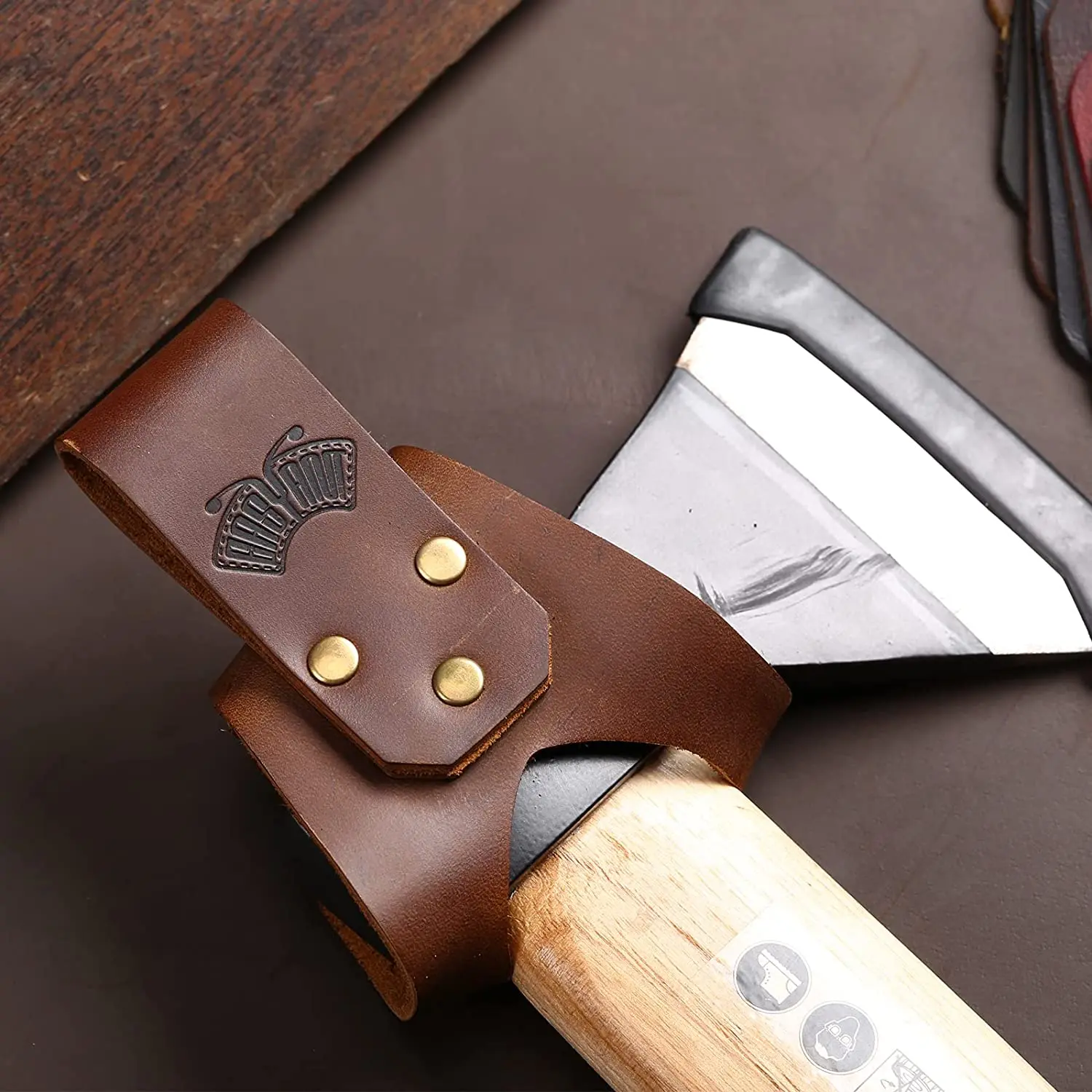 Кожаная кобура для топора кожаная Петля ремня винтажный кожаный Открытый Чехол