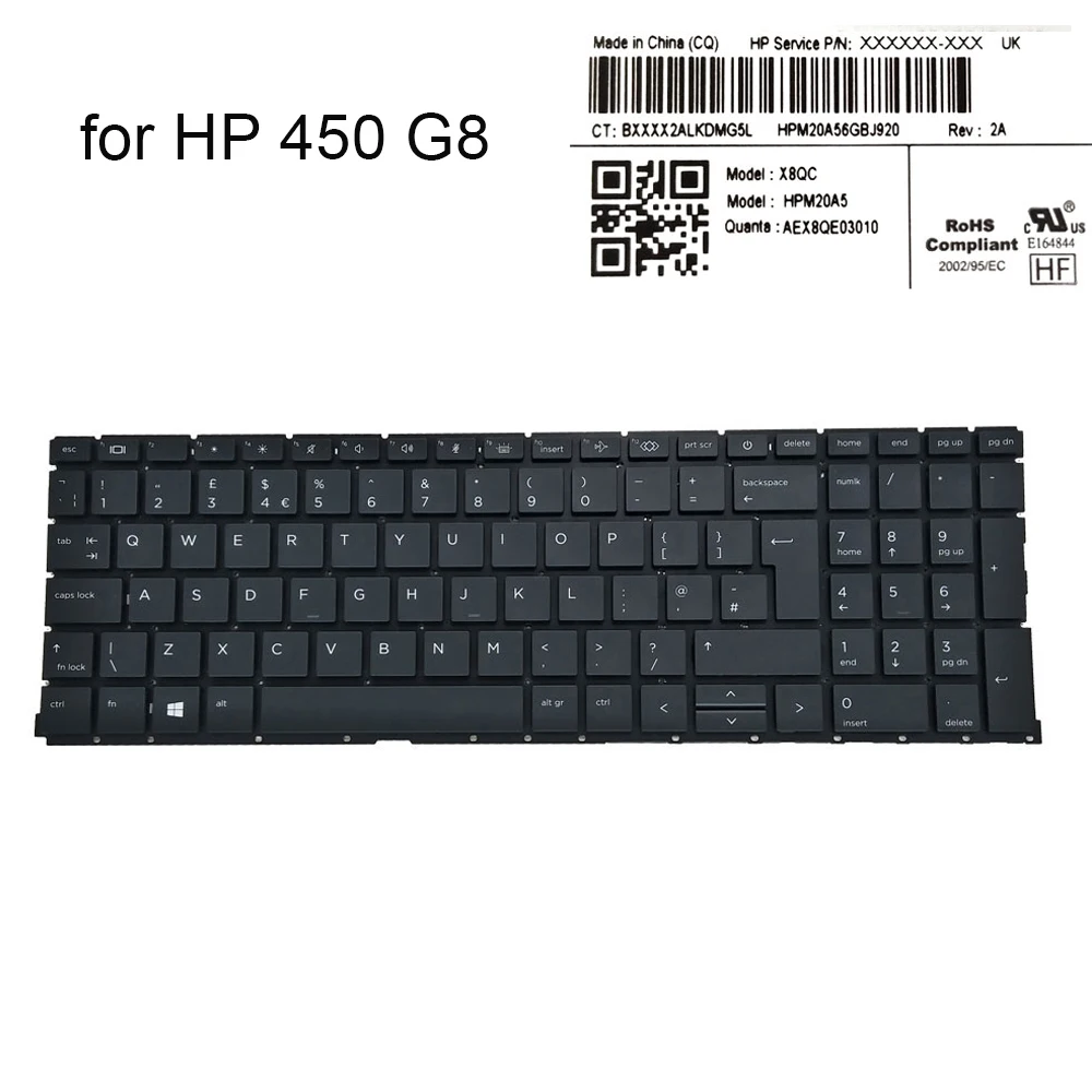 

UK Backlit Laptop keyboard backlight for HP ProBook 450 G8 455 G8 ZHAN 66 PRO 15 G4 Replacement Keyboards M05033-031 M05032-031