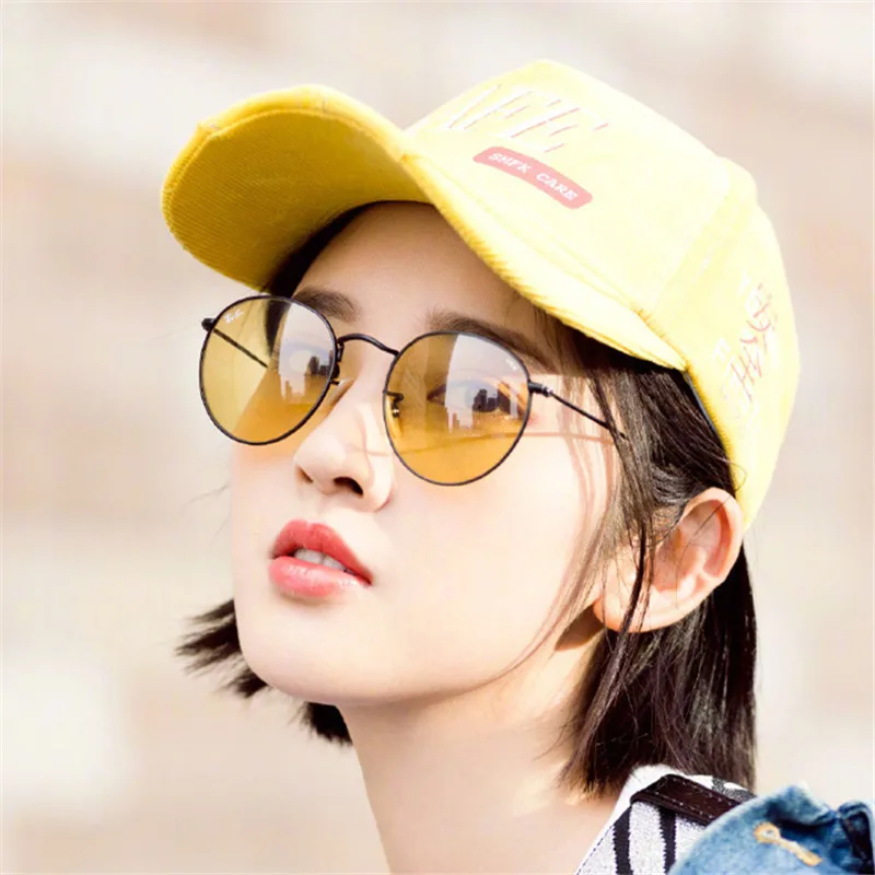 2019 ретро круглые розовые солнцезащитные очки для женщин фирменный дизайн сплав