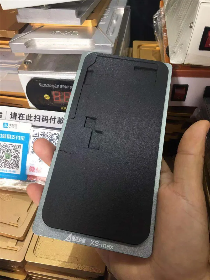 Металлическая ламинационная форма для ЖК дисплея черный резиновый коврик iPhone 11