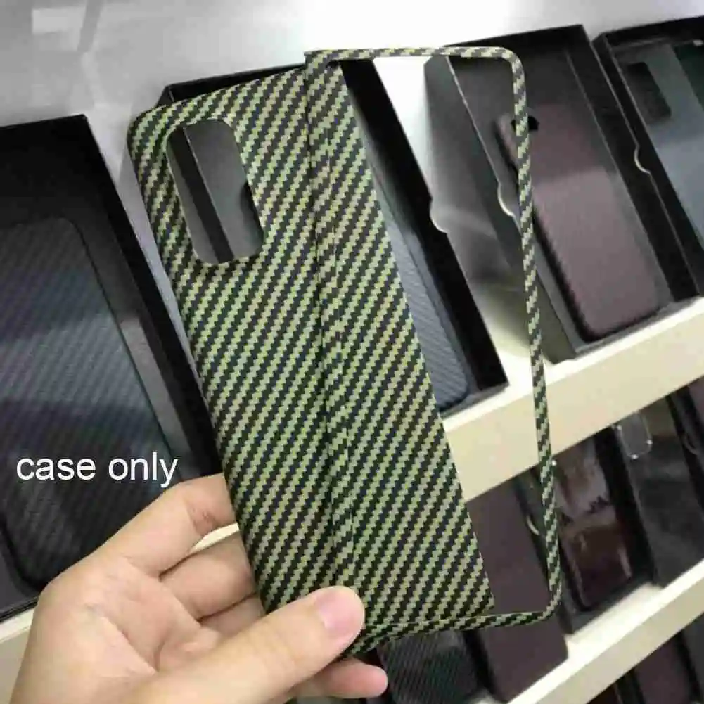 

Carbon Fiber Snap-on Back Shell Phone Case For Xiaomi Cover Shell Shockproof Ultra Slim Vintage Folding MIX Mi Fold For Xia M8H9