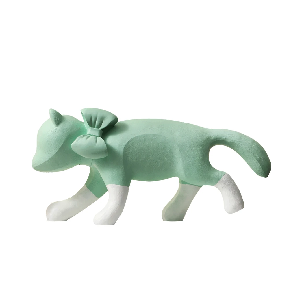 

TANGCHAO Nordic Resin Creative Cat Figurines Home Decor Sculpture Modern Animal Home Decoration Living Room Decor Ornament
