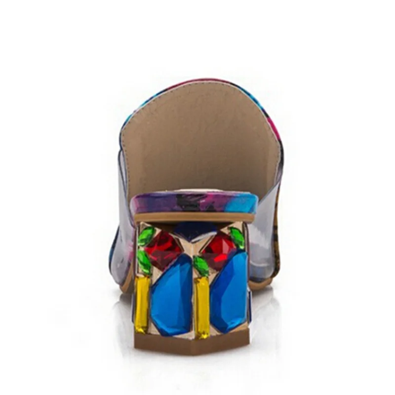 

Fashion Women Sandals Sexy High Heels Shoes Square Heel Women Shoes Casual Women Slippers Summer Shoes Multicolor Wedge Sandals