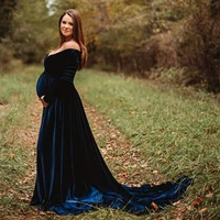 long maternity shoot dress pleuche elegence pregnancy dresses photography maxi maternity gown photo prop for pregnant women 2019
