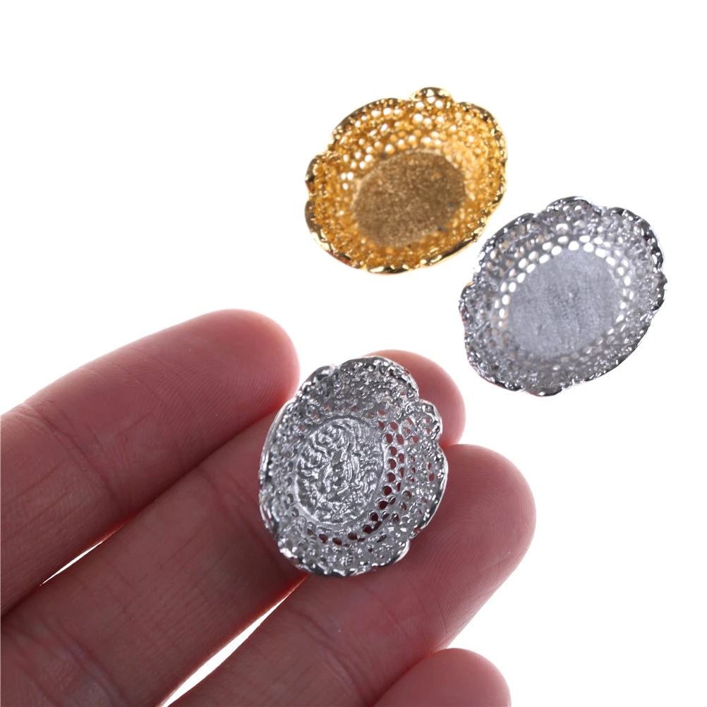 

1pcs 1/12 Kitchen Fruit Dish Silver/ Golden Dollhouse Accessories for Children Kid Kitchen Dollhouse Miniature Toys