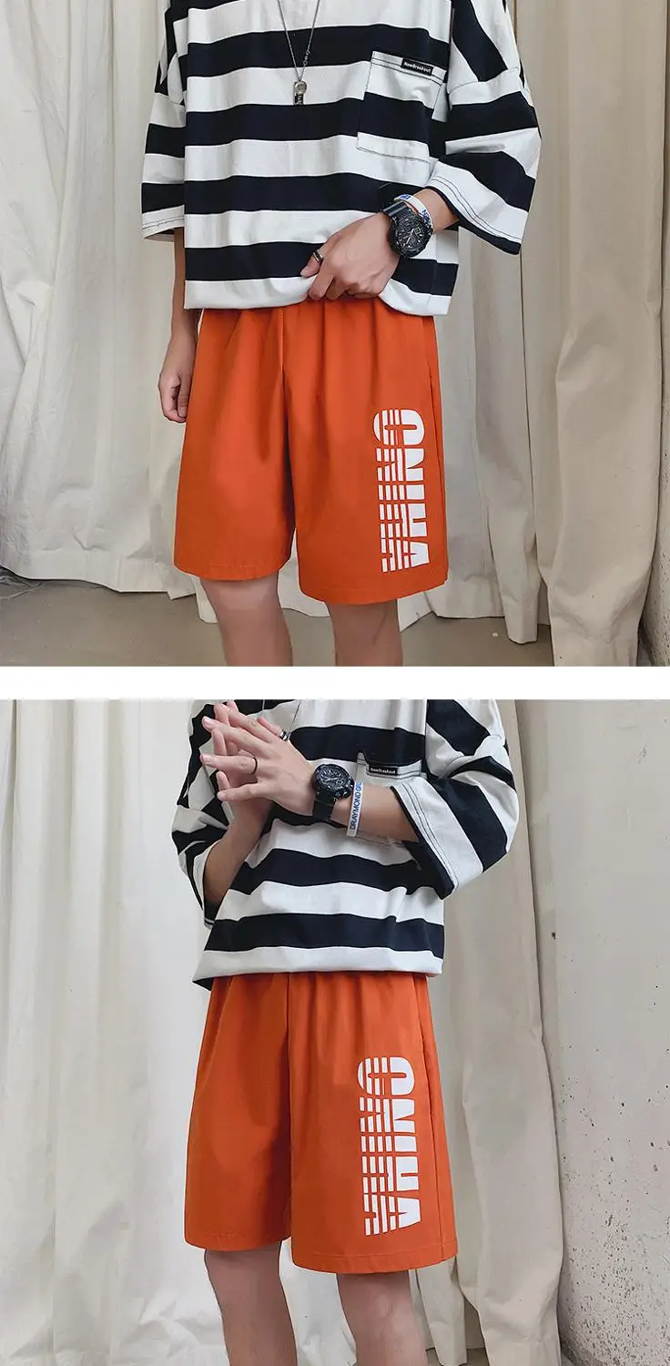 

MOGU New Arrival Summer Men's Tide Brand Casual Straight Shorts Men's Loose Korean Beach Pants Five-Point Pants 5 Colors