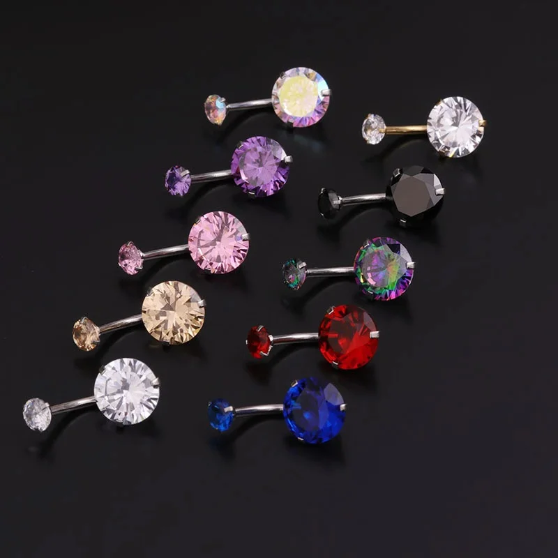 

Belly Piercing CZ Crystal Flower Rhinestone Body Jewelry Navel Piercing Rings