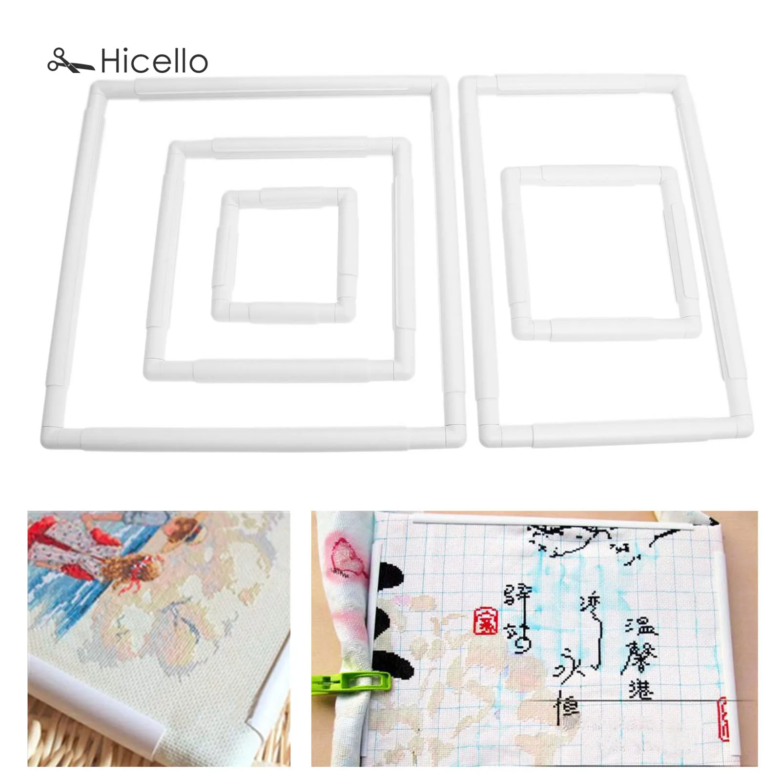1pc Embroidery Plastic Frame Hoop Cross Stitch Handhold Square White Sewing Craft DIY Tool Professional quilting sewing tools | Дом и сад