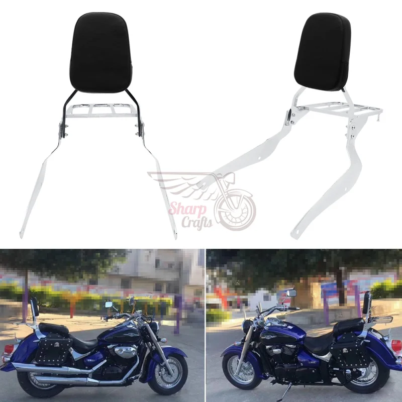 

Motorcycle Rear Backrest Sissy Bar Luggage Rack Pad For Suzuki Volusia VL800 2001-2011 VL 800 Boulevard C50 C 50 M50 2005-11