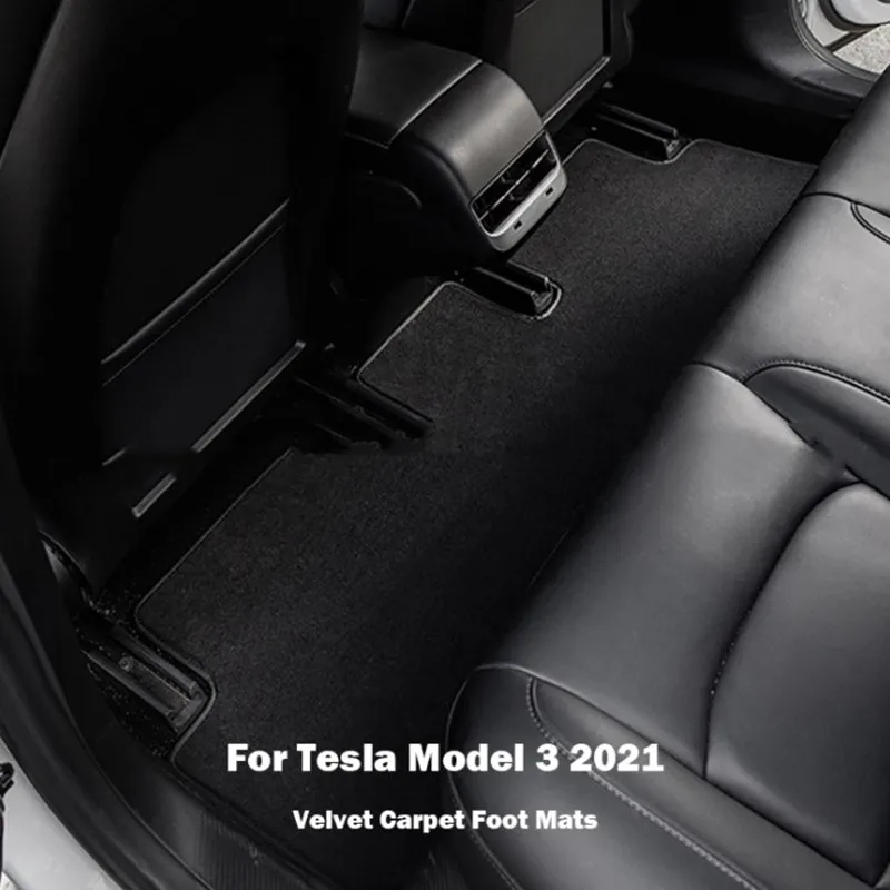 Автомобильный коврик для Tesla Model 3 нейлоновый бархатный бесшумный ног