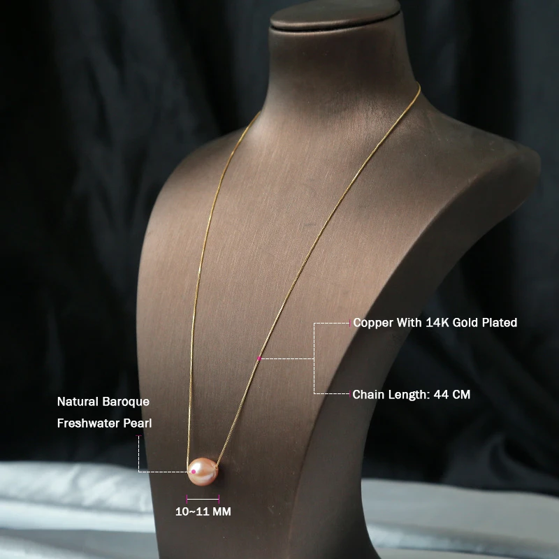 

GREEN PURPLE Natural Baroque Pearl Pendant 14k Gold Plated Necklace For Women Birthday Gift Necklace Charm Fashion Jewelry