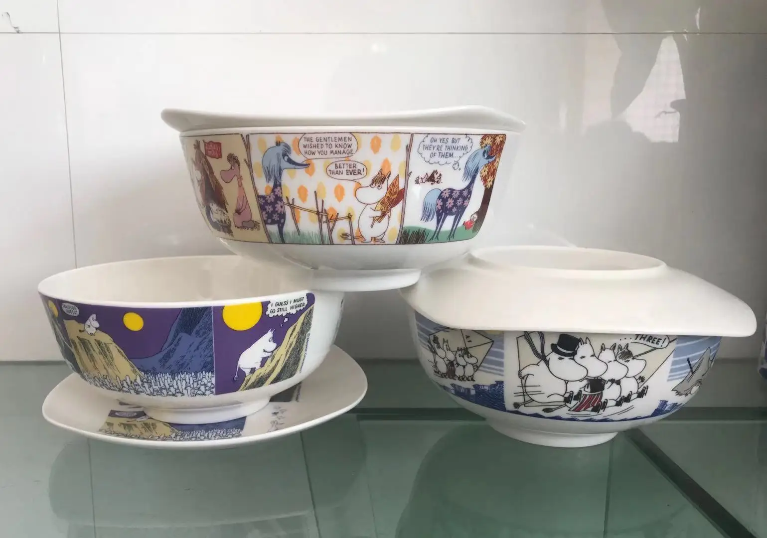 Moomin Милая большая миска для лапши и тарелка набор чашка для Муми-троллей и миска для Муми-троллей