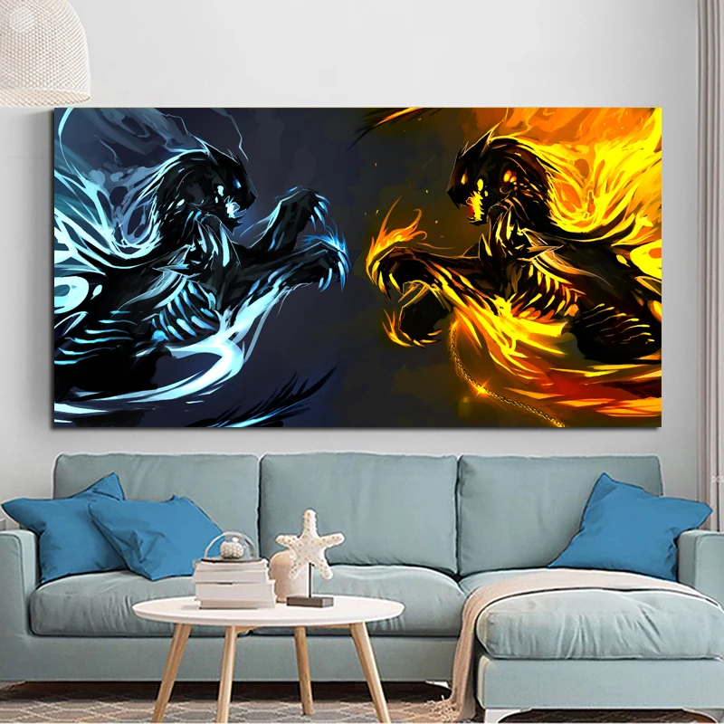 Картины на холсте RELIABLI абстрактные постеры изображения Льда и Огня настенные