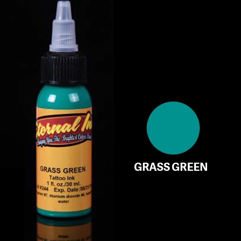 grass green Перманентные чернила для татуировки, набор пигмента, tinta tattoo tintas para tatuajes, пигменты, динамические чернила, goochie tintas tattoo, aimoosi - Цвет: grass green