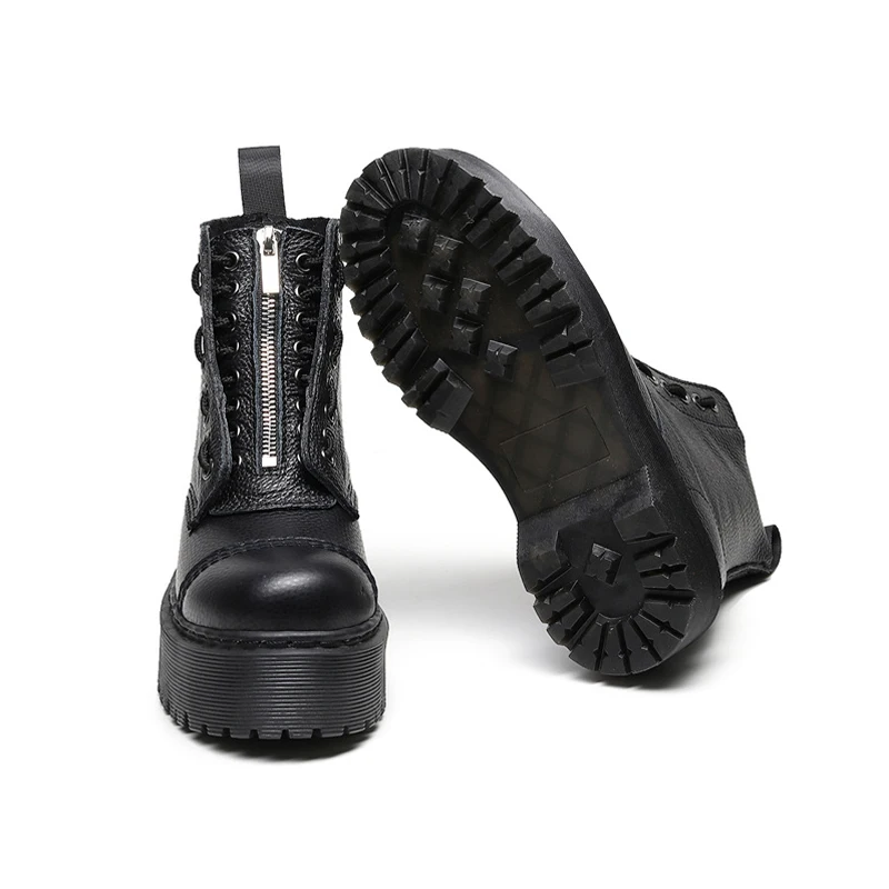 

Women Winter boots Platform Boots Women Ankle Boots 2021 Women High Quality Genuine Leather Boots goth Zapatos De Mujer 35-44