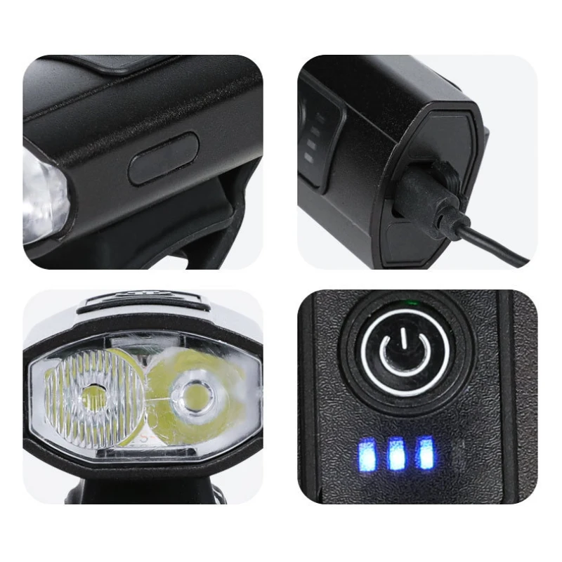 

1000 MA T6 Bicycle Headlights USB Charging Intelligent Display Bicycle Lighting Waterproof Cycling Tail Light Bike Accessories