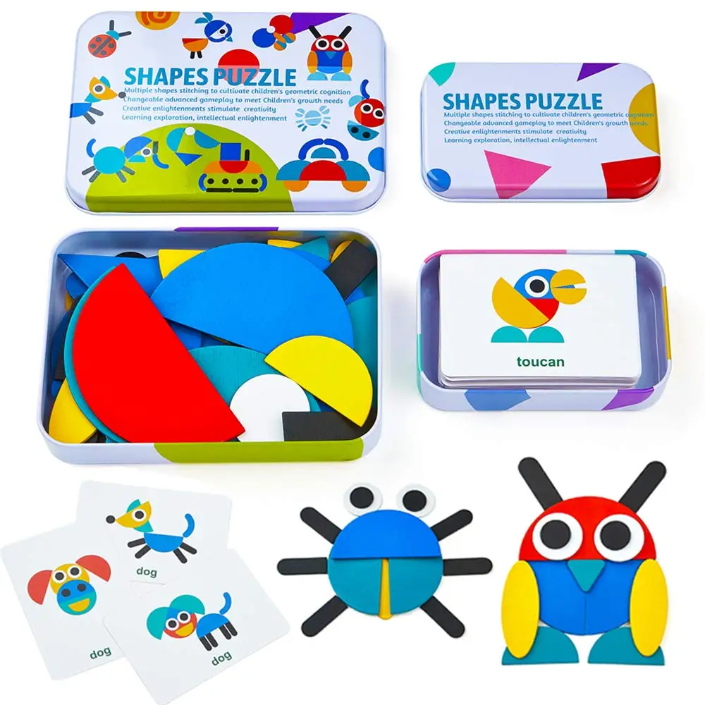 Shape puzzle Новое поступление, детские игрушки, обучающая головоломка для раннего старта, когнитивные карточки, автомобильный/Фруктовый/Животный/спасательный набор, парная головоломка, подарок для ребенка - Цвет: Shape puzzle