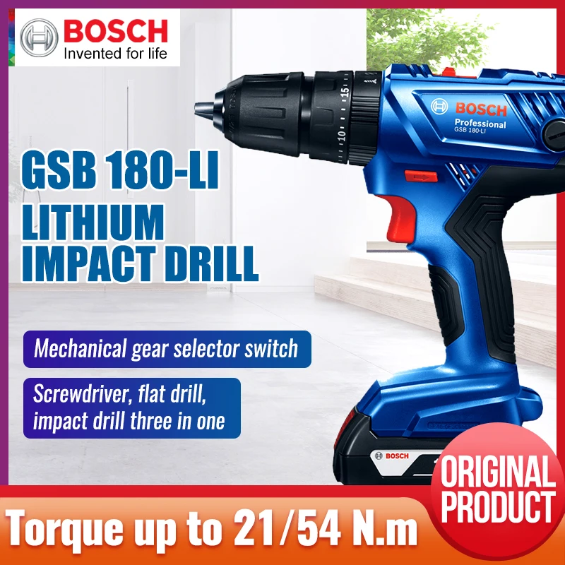

Bosch Charging Impact Drill 14.4V/18V Lithium Screwdriver Hand Drill GSB140-LI/GSB180-LI(ONE BATTERY)