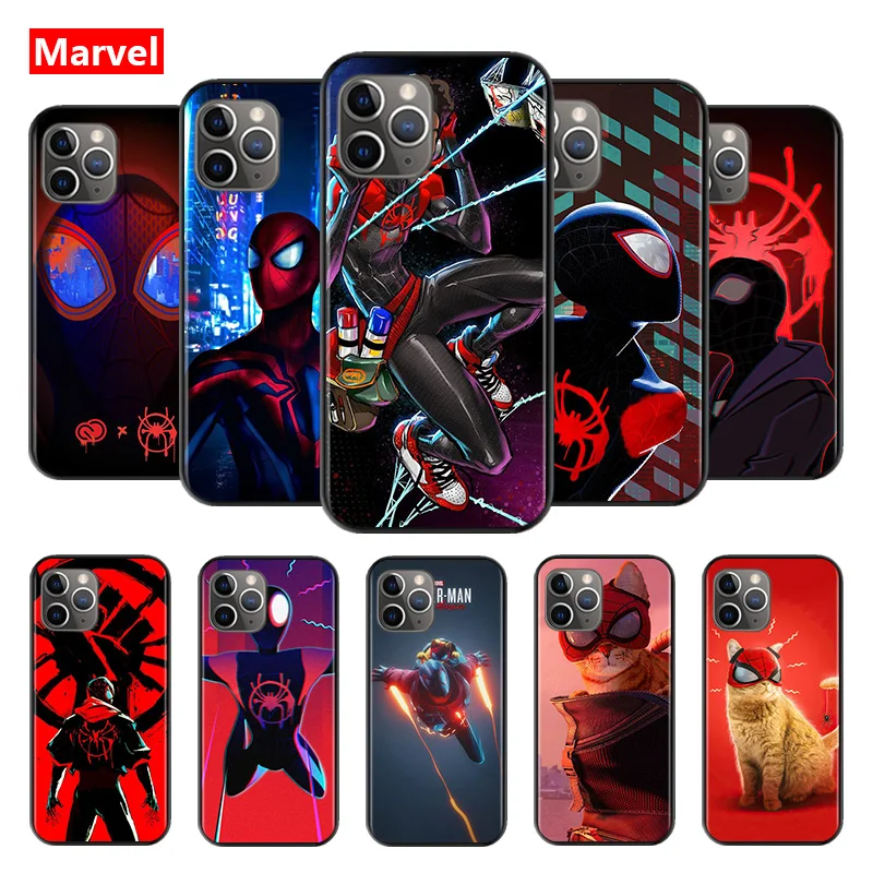 

Super Hero Marvel Avengers Spider-Man For Apple iPhone 12 11 XS Pro Max Mini XR X 8 7 6 6S Plus 5 SE TPU Silicone Phone Case