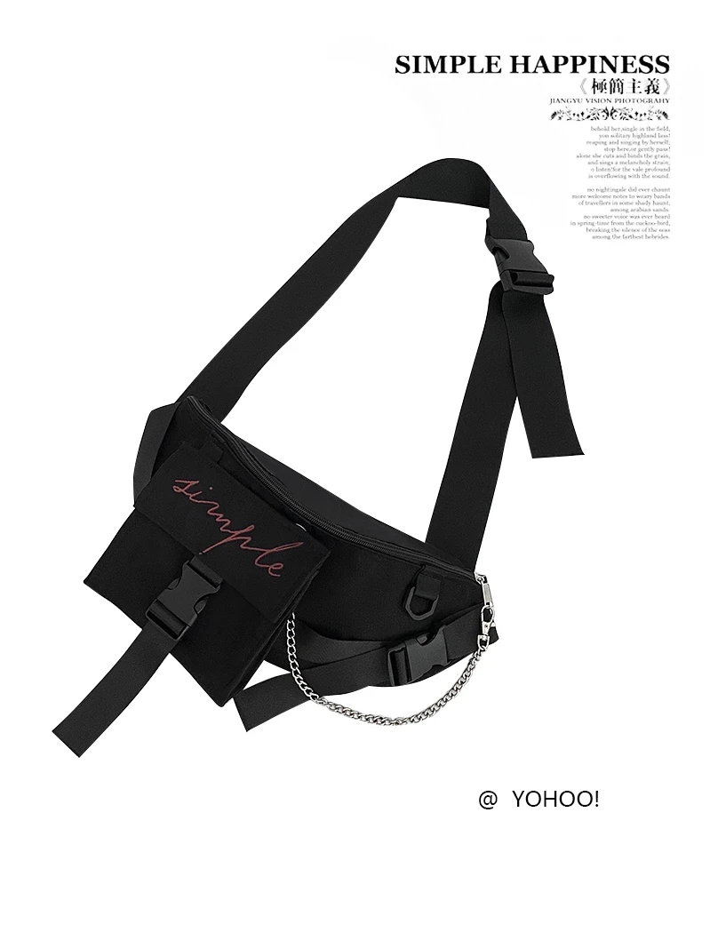 

Canvas Fanny Chest Pack BagWomen Packs Hip-Hop Belt Bag Harajuku Shoulder Female Sling Chest Pocket Fashion Pocket DF50CP