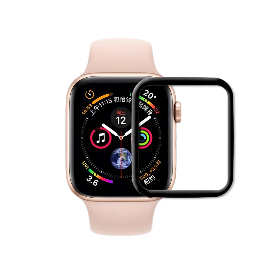 Закаленное Стекло пленка для Apple Watch, версии 5 4 полосным 44 мм 40 мм полное покрытие Экран протектор для iwatch, версия 3, 2, 1, 42 мм, 38 мм, версия аксессуары для часов