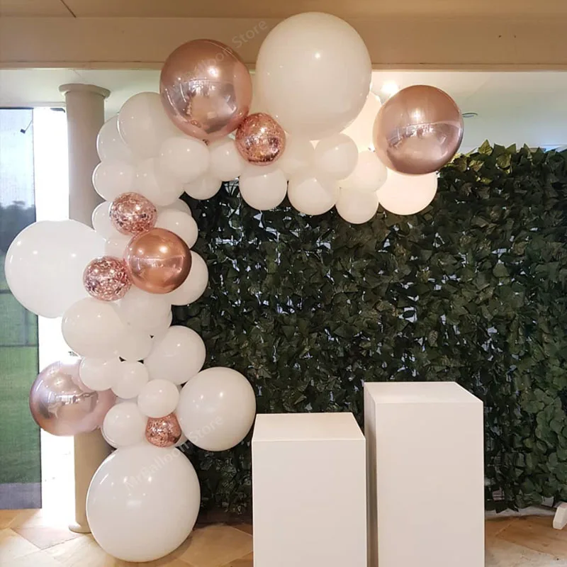 Свадебный декор белые воздушные шары арка цепочка на день рождения свадьбу