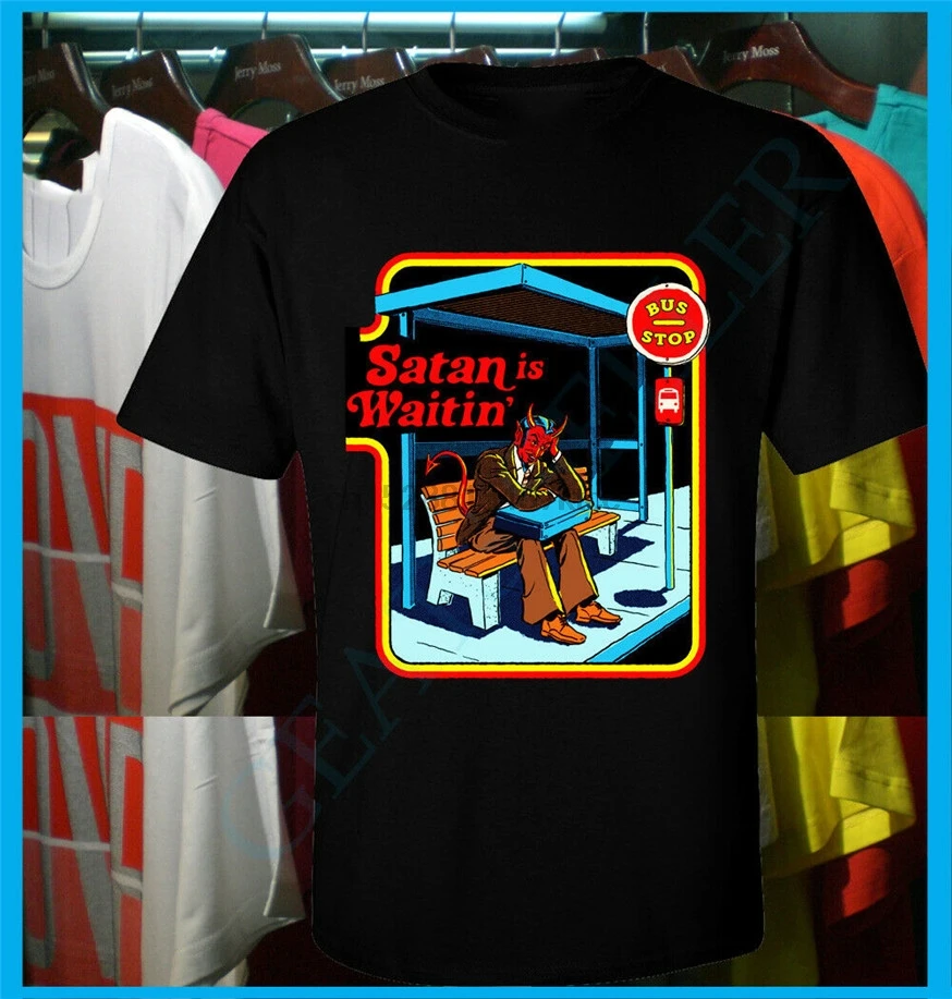 Новый сатаны жду Steven Родос футболка S-2Xl жуткий компании подростковый поп-Топ