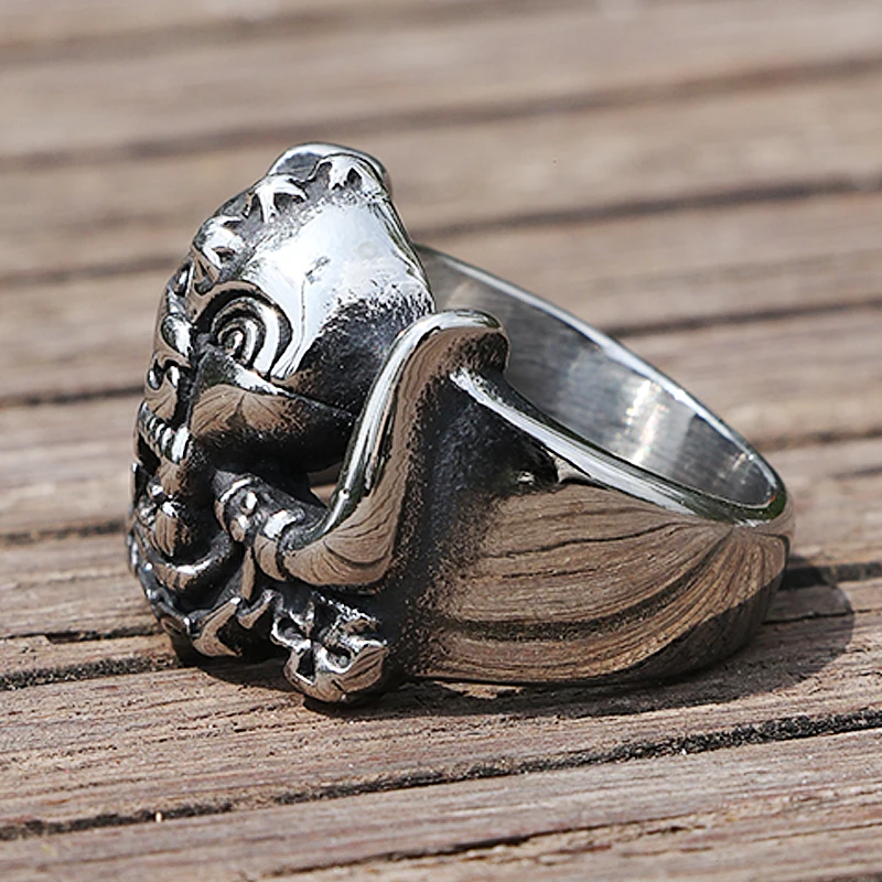 Готическое мужское кольцо из нержавеющей стали этническое Ретро стиль череп