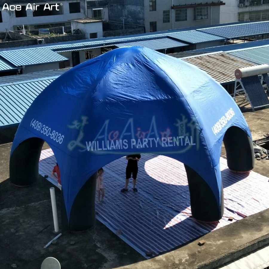 Надувная палатка-паук надувная палатка с синими ножками черного цвета диаметр 8 м