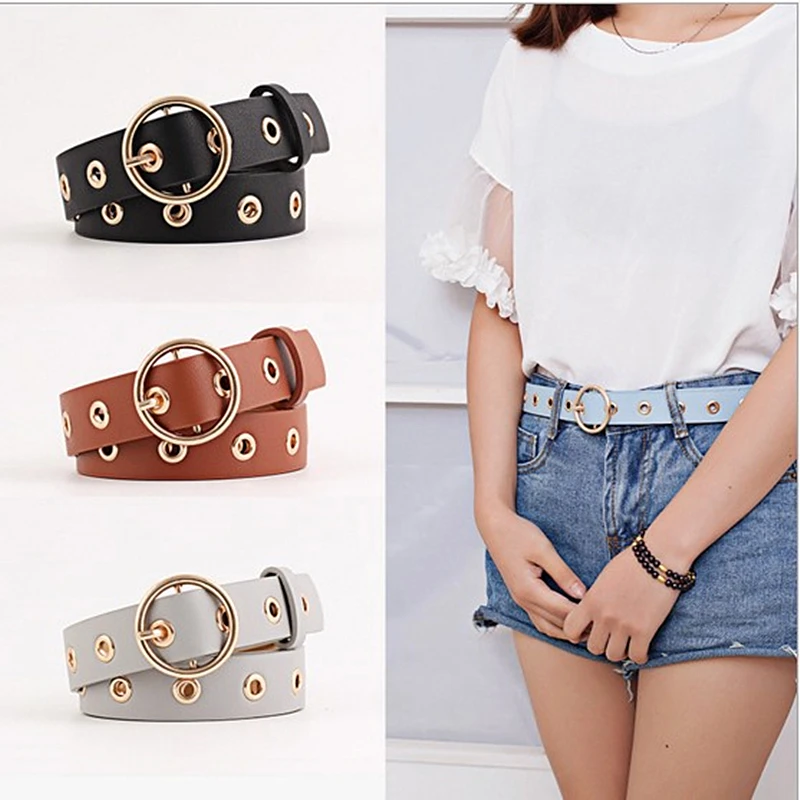 

2021 Fashion Belts Pin Buckle Solid Color Female Belts Women Imitation Leather PU Belts for Women