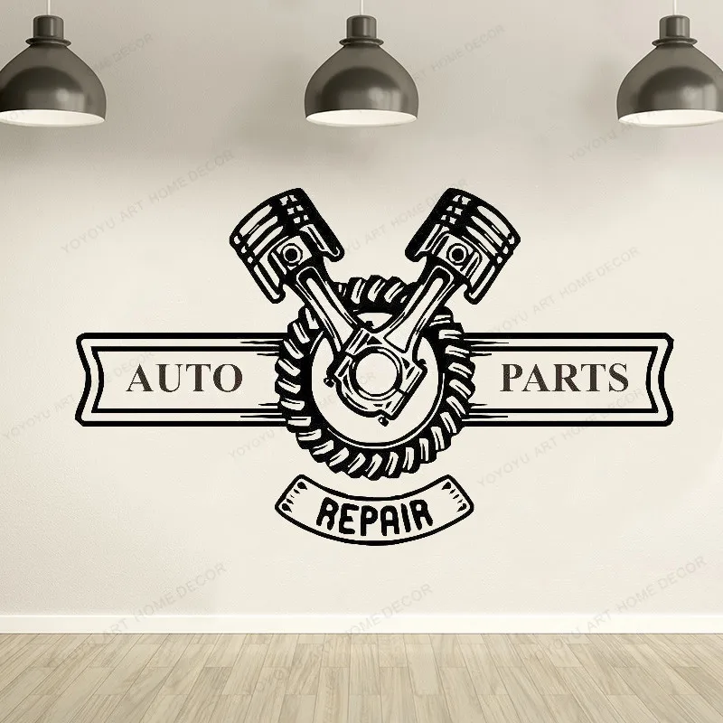 Repair  Wall Sticker Mural Decal  Motor Car Vehicle Shop Part Wall Vinyl Hj52