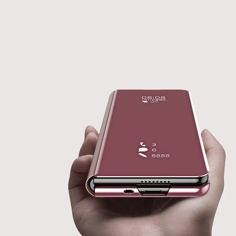 Умный откидной зеркальный чехол для Samsung Galaxy Z Fold 3 четкий дисплей времени