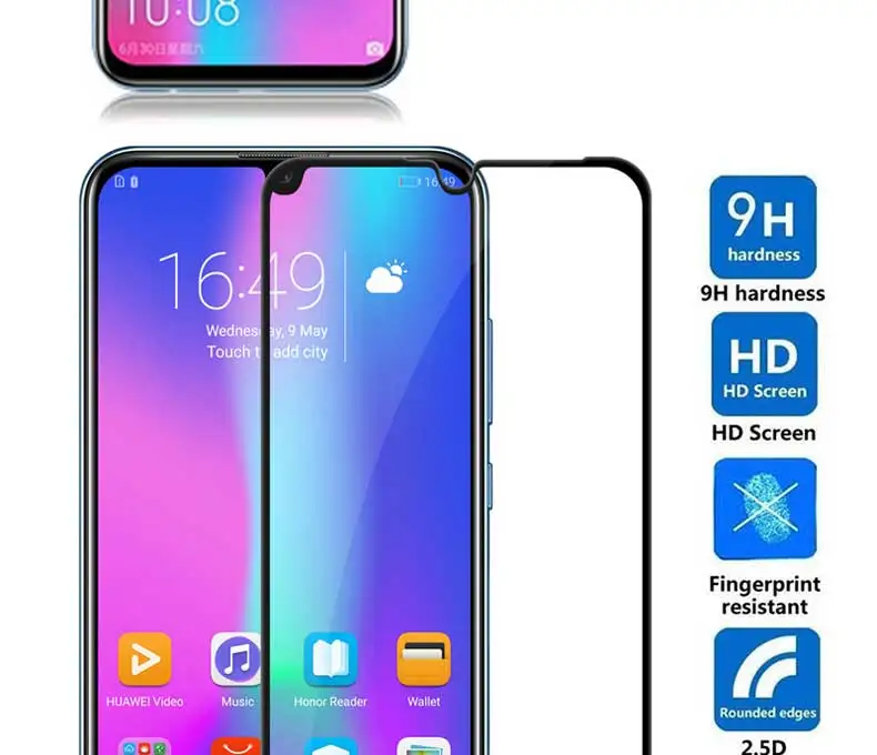 9D полное покрытие из закаленного стекла для Huawei Honor 8 9 10 Lite V9 V10 V20 Защитная пленка для экрана Honor 8X 9i 10
