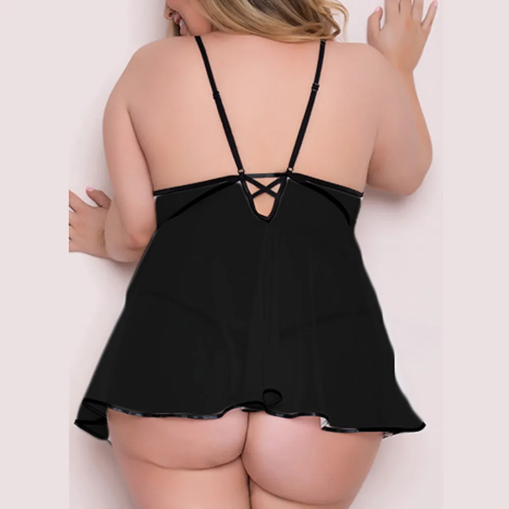 Сексуальная ночная рубашка нежных девочек милое Нижнее белье размера плюс