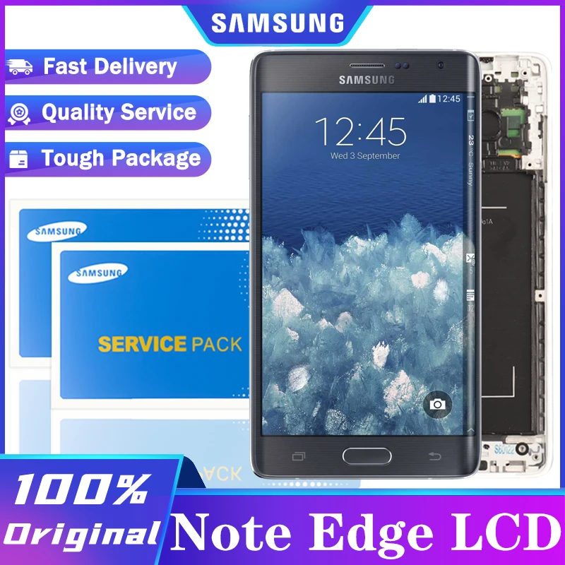 Оригинальный 5 6 ''Super AMOLED дисплей с рамкой для samsung Galaxy Note 4 Edge N915 N9150 N915F
