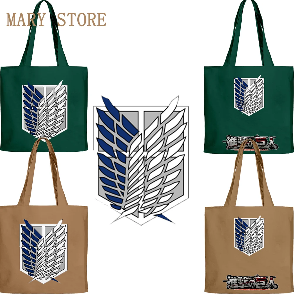 

Attack on Titan Handbags Cloth Canvas Women's Handbags Bags lovers bags Shoulder Shopper Bags Drawstring Travel